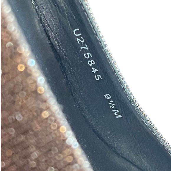 Stuart Weitzman Grey Lurex Glitter Anna Cork Wedge Platform Peep Toe Pumps 9.5 - Picture 13 of 13